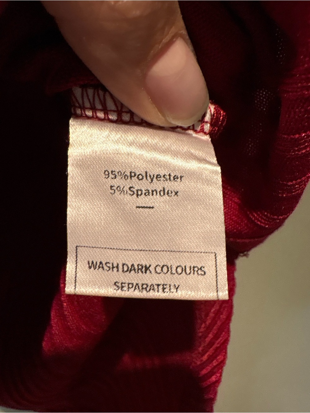 Women's Red Ribbed Long-Sleeve Top - Picture 3 of 8